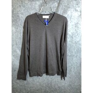 Hagen Sweater Mens Large Brown Carmel CA  Merino Wool Made In Italy W Tags